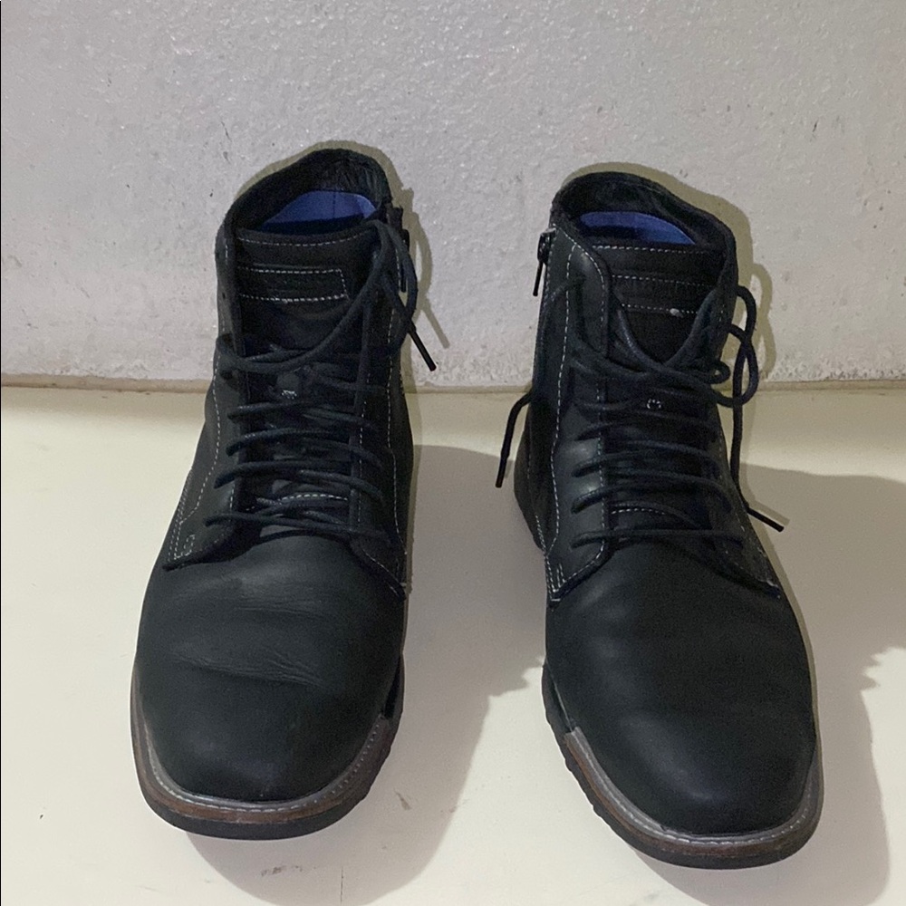 Mark Nason Black Leather High-Top Boots